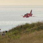 Red Arrow on its run in to the display area at Eastbourne 2015