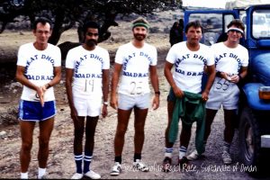 The Great Dhofar Road Race, Sultanate of Oman. Airwork runners looking forward to the next 30k, not sure of the date but sometime in the early 80's.