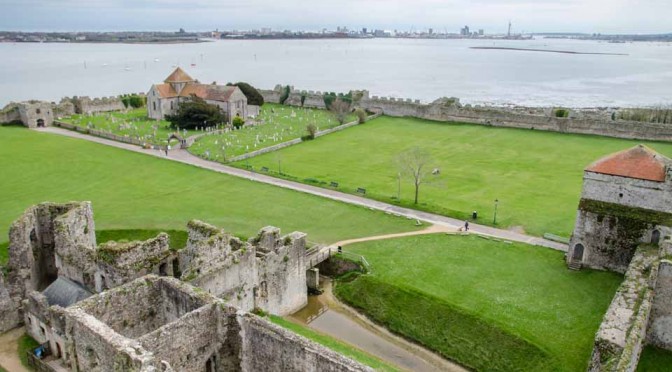 View from Portchester Castle looking towards Portsmouth Harbour