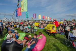 Enjoying the sun at CarFest South Laverstoke Park Farm