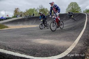 Massive berms at the redeveloped Gosport BMX Clubs track on the edge of the Alver Valley