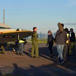 TV camera crew with James Martin at Solent Airport