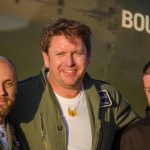 James Martin at Solent Airport Daedalus after a flight in a Boultbee Acadamy Spitfire