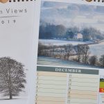 Abbey House, Warnford, among winter fields. Caption by nwcopywriting